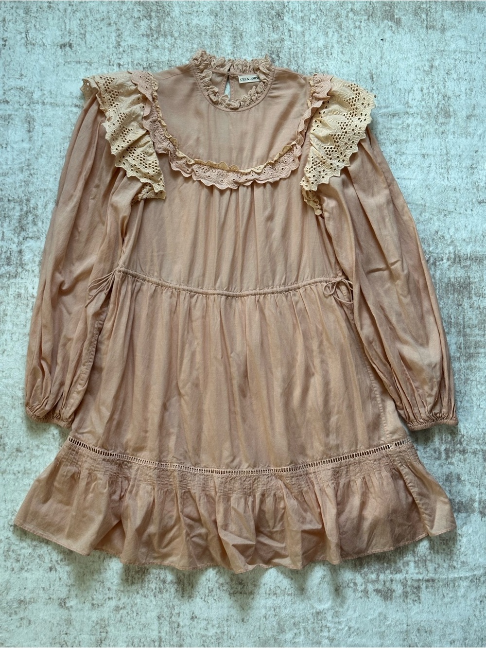 Ulla Johnson Cotton Eyelet Dress in Blush - EUC